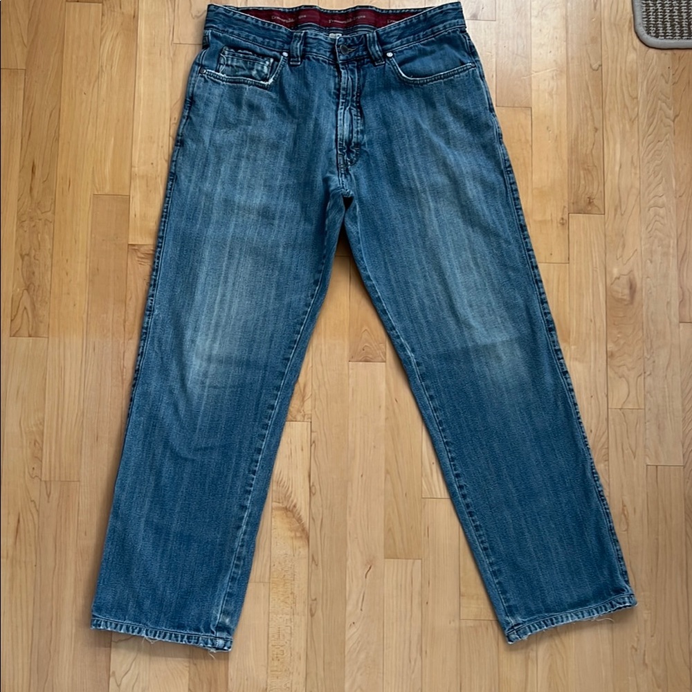 👖34x30 Relaxed Fit Blue Jeans with Faded Details by Ermenegildo Zegna - Picture 3 of 17